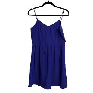 Madewell Broadway & Broome Silk Blue Spaghetti Strap Mini Dress